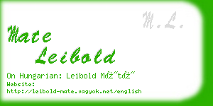 mate leibold business card
